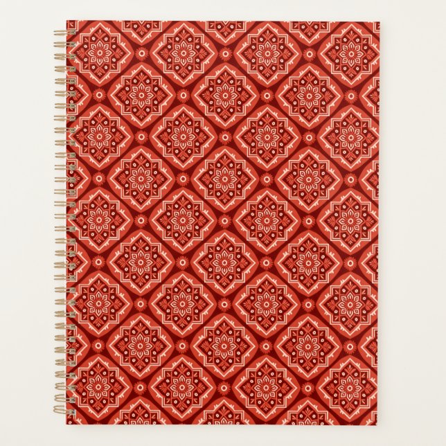 Agenda Na moda Boho Padrão Geométrico Floral (Frente)