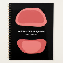 Na moda de cor rosa preto moderno personaliza