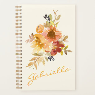 Agenda Na moda de outono de outono Aquarela Floral Person