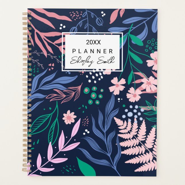 Agenda Na moda e Vibrante de Planner Botânico Tropical Ne (Frente)