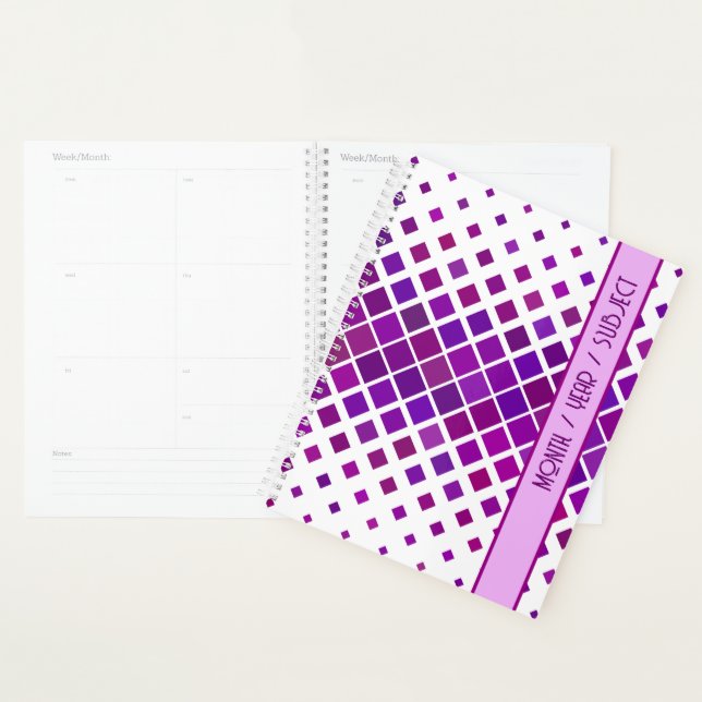 Agenda Na moda Modern Purple Graphic Design Planner (Exibição)