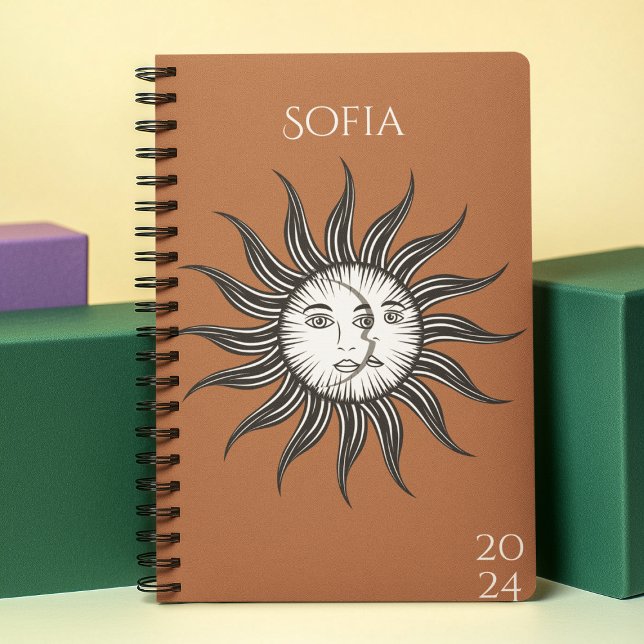 Agenda Na moda Modern Sun & Moon Terracotta (Criador carregado)