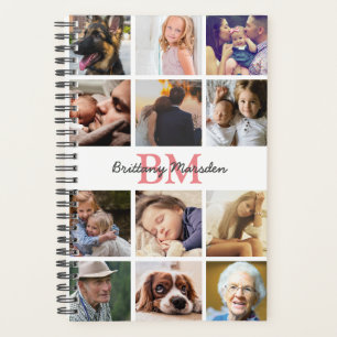 Agenda Na moda Monograma de Colagem de Fotos 2026