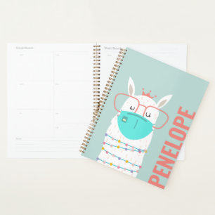 Agenda Na moda personalizado Lama Vestindo uma máscara