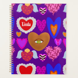 Agenda Namorados de vários corações coloridos