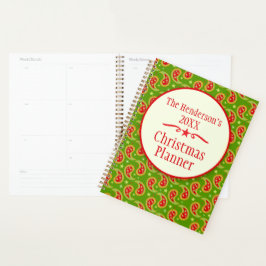 Agenda Natal da família verde Paisley