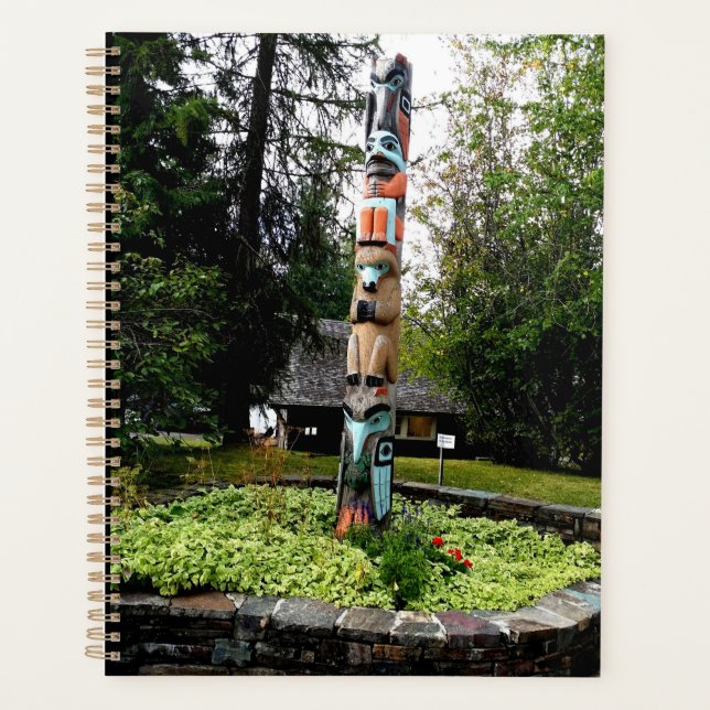 Agenda Native American Totem Poll Glacier Park Montana (Frente)