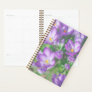 Agenda Natureza Pálida Pastel Púrpura Flores De Crocus Fl