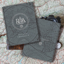Agenda Nautical Rope Monogram Map Grey