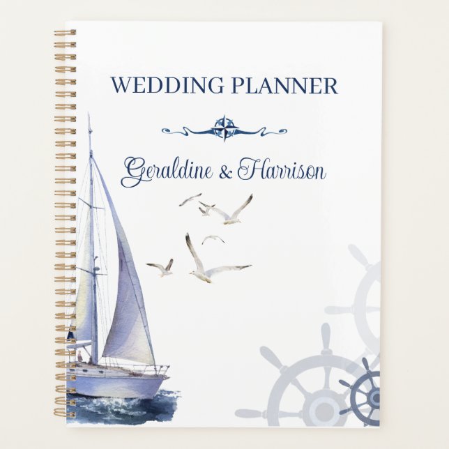 Agenda Nautical Sailing Yacht Wedding  (Frente)