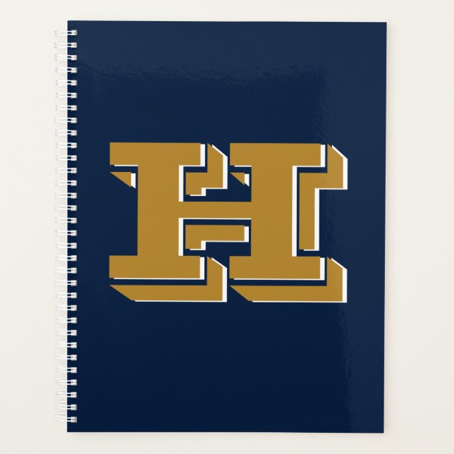 Agenda Navy and Gold School Pride Color Style Monogram (Frente)