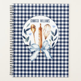Agenda Navy Gingham Utsensils Cooking Bakery