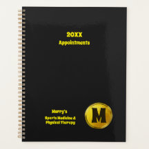 Negócios de Monograma Dourado Preto Elegante Profi