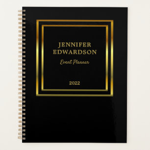 Agenda Negócios elegantes e negros de ouro moderno