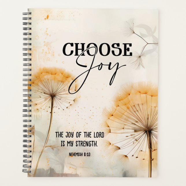 Agenda Nehemiah 8:10 Alegria do Senhor Bíblia Dandelion (Frente)