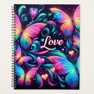 Agenda Neon Butterflies, Hearts and Love