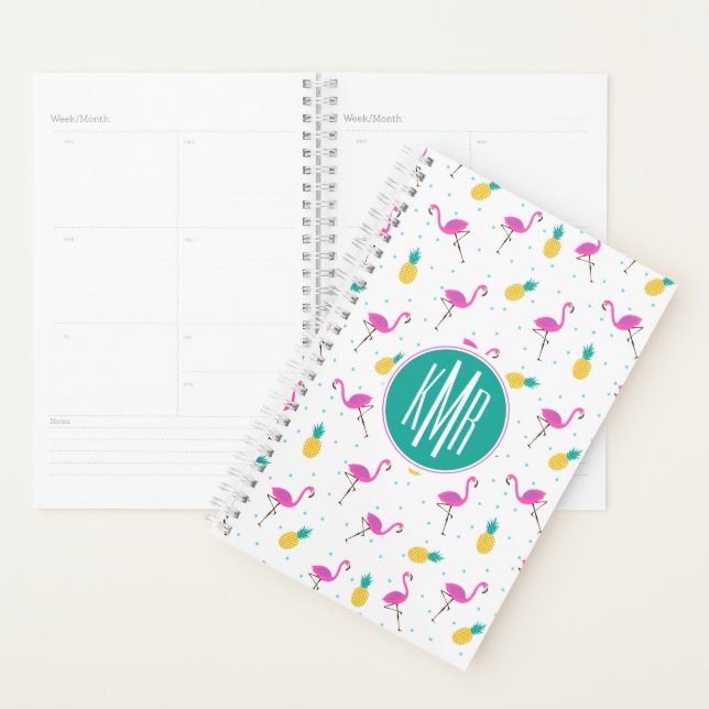 Agenda Neon Flamingos | Monograma (Exibição)