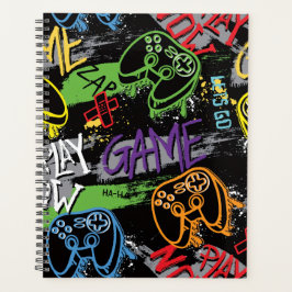 Agenda Neon Graffiti Gaming Pattern