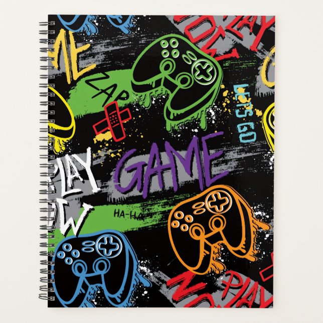 Agenda Neon Graffiti Gaming Pattern (Frente)