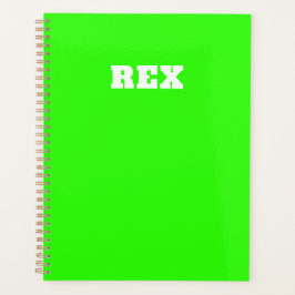 Agenda Neon Green e White Modern Name Pet