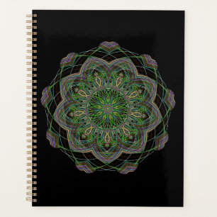 Agenda Neon Mandala Trippy Art Rosette Patterte