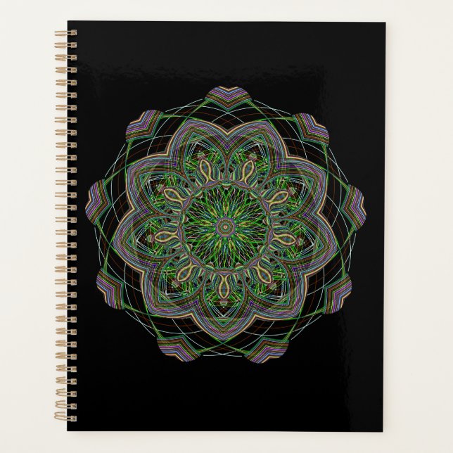 Agenda Neon Mandala Trippy Art Rosette Patterte (Frente)