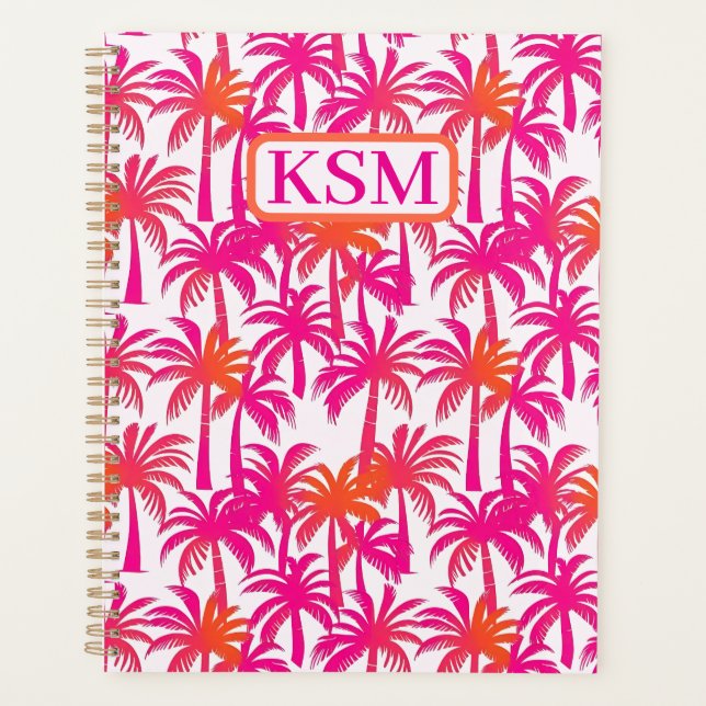 Agenda Neon Pink Orange Palm Tree Ibiza (Frente)