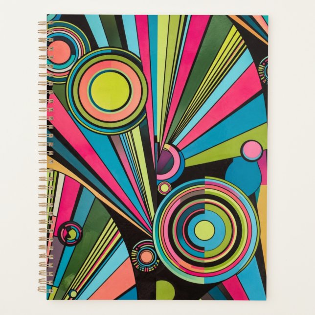Agenda Neon Pop Art Deco: Electric Geometric Radio Waves  (Frente)