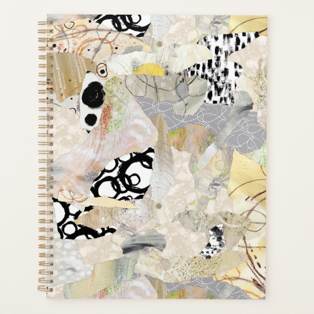 Agenda Neutral Elegant Abstract Collage Design (Frente)