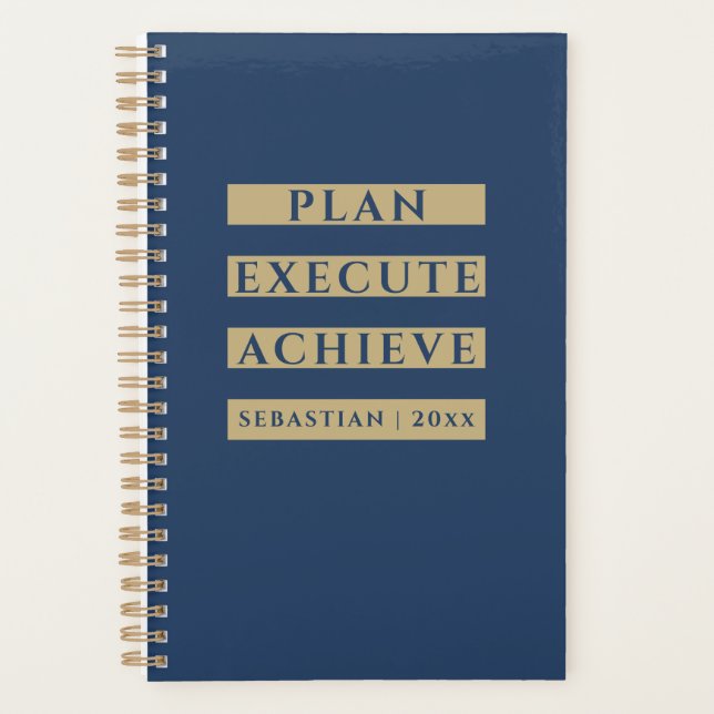 Agenda New Year Goal Planner | Personalized Notebook (Frente)