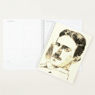 Agenda Nikola Tesla Desenho Em Sepia