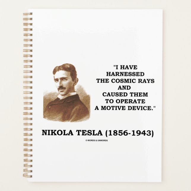 Agenda Nikola Tesla Harnesset Cósmico Rays Motivo (Frente)