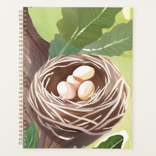 Agenda Ninho de Pássaro   Pintura da Natureza em Aquarela