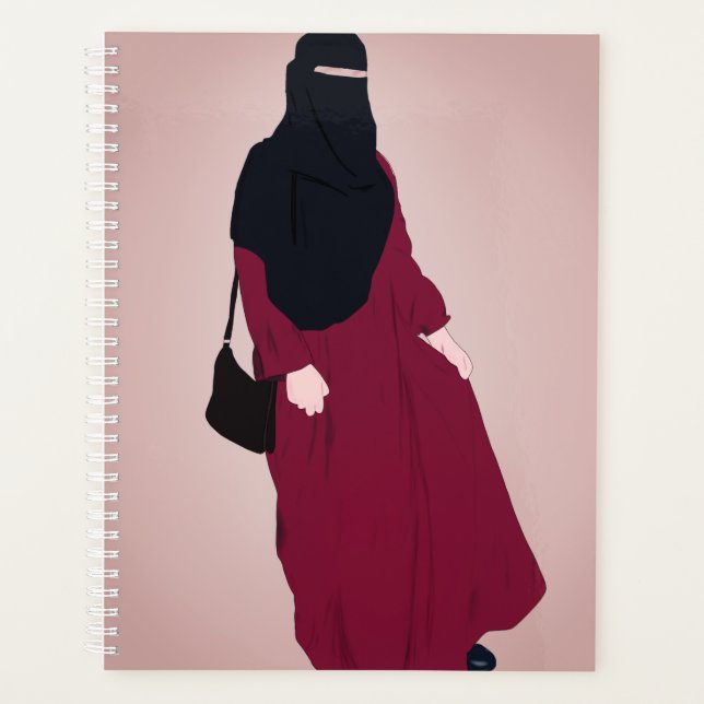 Agenda Niqab - Muçulmano - Mão Hijab desenhada - Rapariga (Frente)