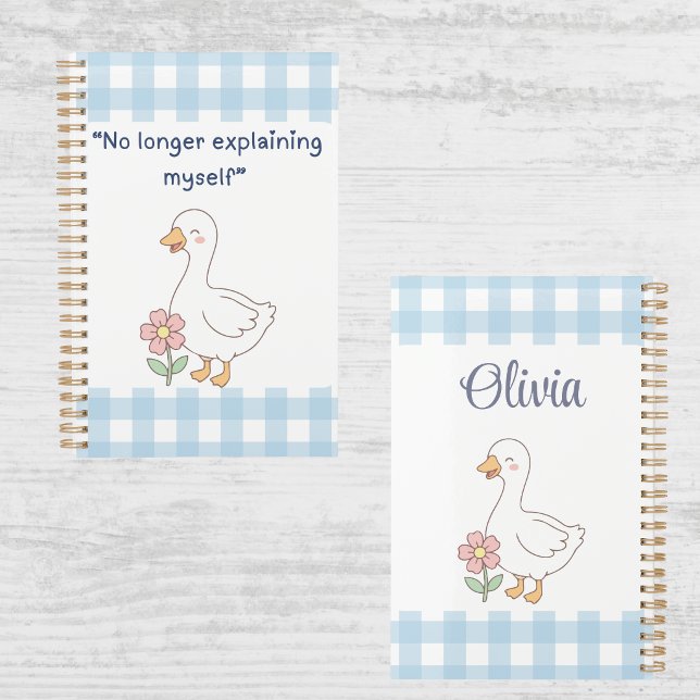 Agenda No Longer Explaining Myself Goose Gingham Planner (Criador carregado)