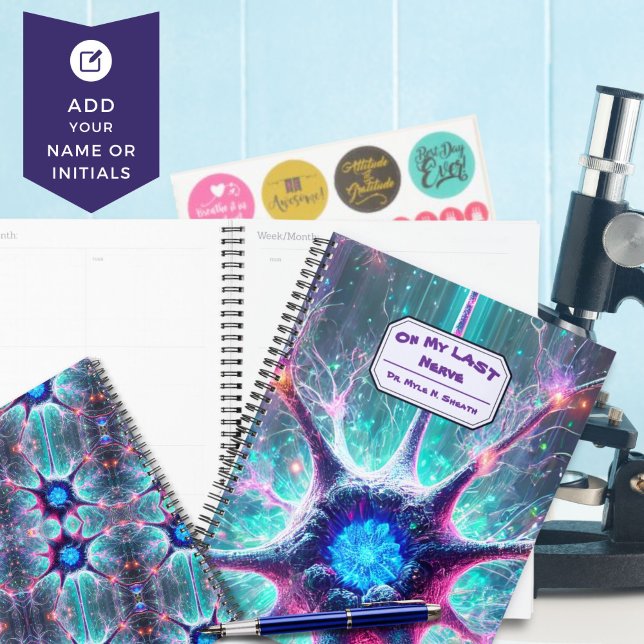 Agenda "No Meu Último Nervo" Humorística Biologia Científ (Quirky Science Planner "On My Last Nerve" Gift for Scientist, Med Student, Teacher, Lab Tech, Nurse)