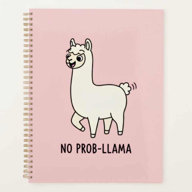 Agenda "No Prob-Llama" Cute Llama Doodle - Chill Vibe (Frente)