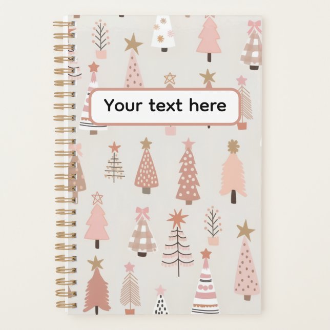 Agenda Noël Scandinave Sapins Roses (Frente)