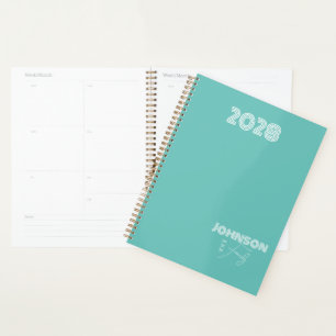 Agenda Nome da Família Teal Aqua