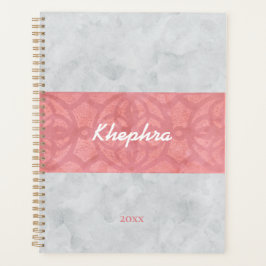 Agenda Nome de Aquarela da Cinza Rosa-Rosa-Rosa