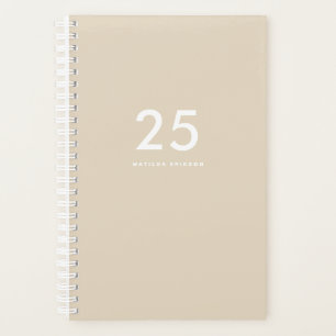 Agenda Nome de bege minimalista