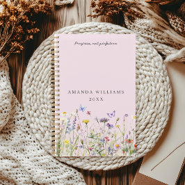 Agenda Nome de Flores Silvestres em Aquarela Elegante