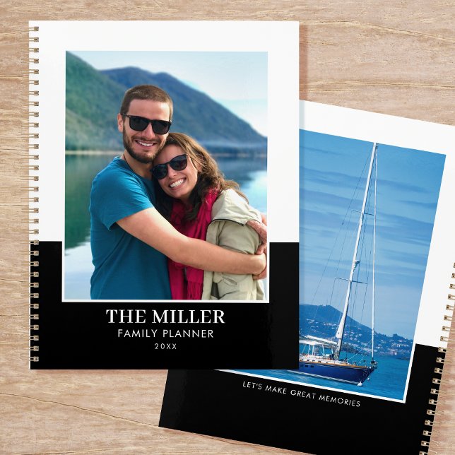 Agenda Nome de Foto Personalizado Moderno Preto (Criador carregado)