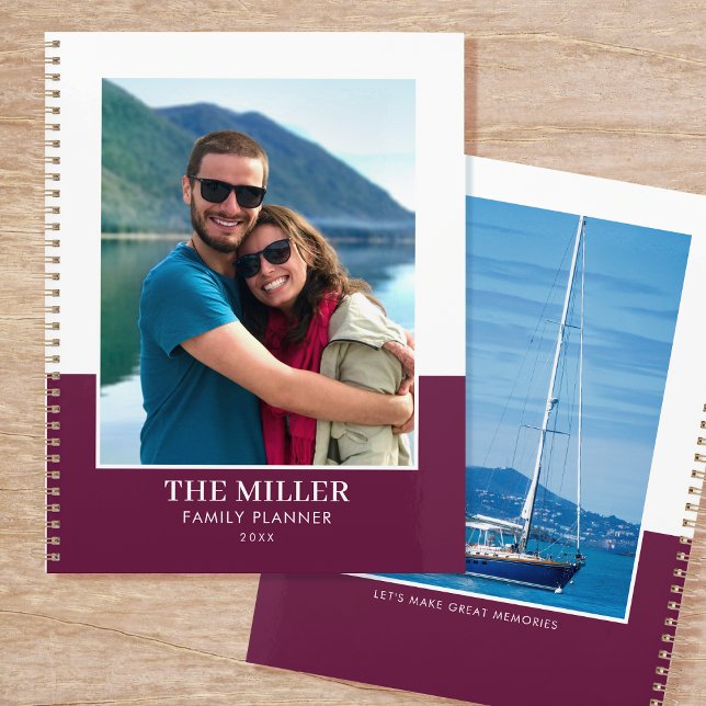 Agenda Nome de Fotografia Personalizado Moderno de Plum (Criador carregado)