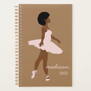 Agenda nome de ilustração de bailarina com cabelo afro pr