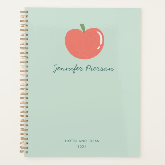 Agenda Nome de Manuscrito Personalizado da Apple Cute (Frente)