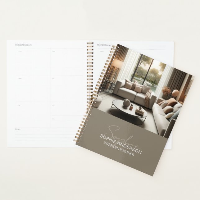 Agenda Nome de Roteiro Moderno Designer de Interiores (Exibição)