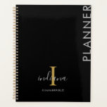 Agenda Nome de Script Manuscrito Monograma Minimalista 20<br><div class="desc">Monograma Dourado Notebook de nome de Cinza minimalista que você pode personalizar facilmente com seu sobrenome,  nome e nome inicial clicando no botão "Personalizar". Altere completamente a cor de fundo para criar um notebook exclusivo usando sua cor favorita</div>