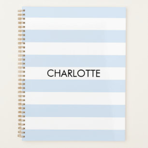 Agenda Nome do ano personalizado de listração branca azul