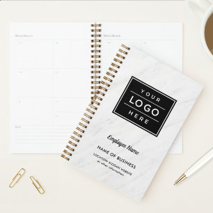 Agenda Nome do funcionário do logotipo comercial marble b